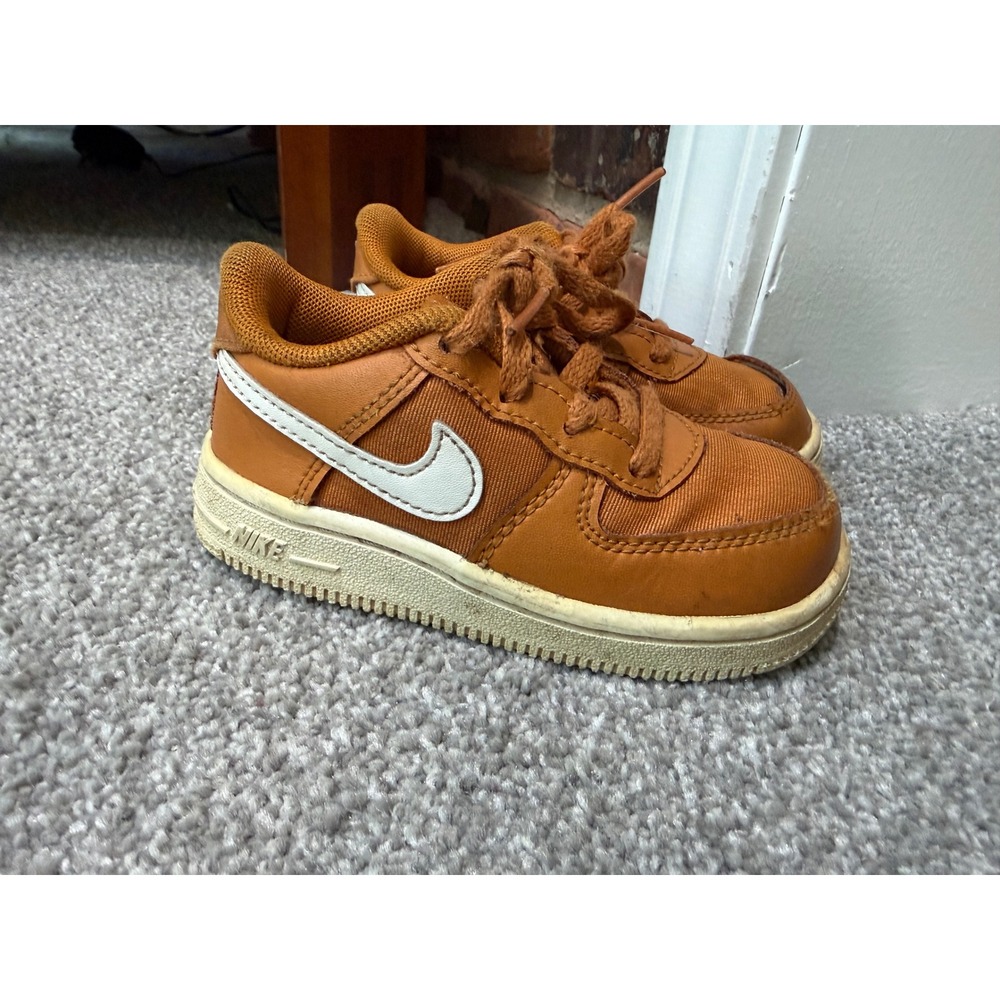 Nike Air Force 1 Low Burnt Orange White  Toddler Size 7C Sneakers